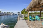 Dockage and outdoor area with private tiki